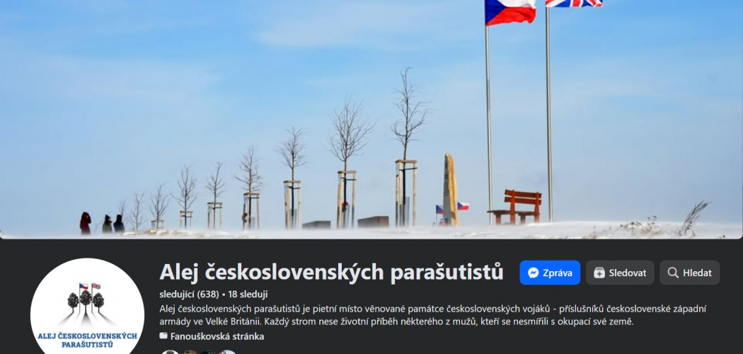 Alej československých parašutistů - lípy výsadku Iridium a Bronse