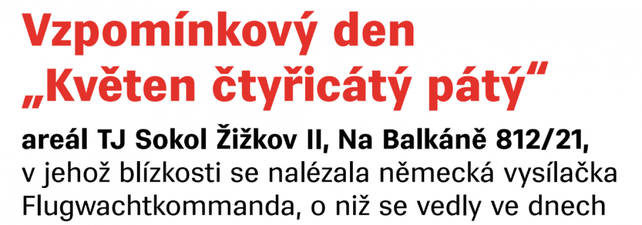 Vzpomínkový den "Květen čtyřicátý pátý"