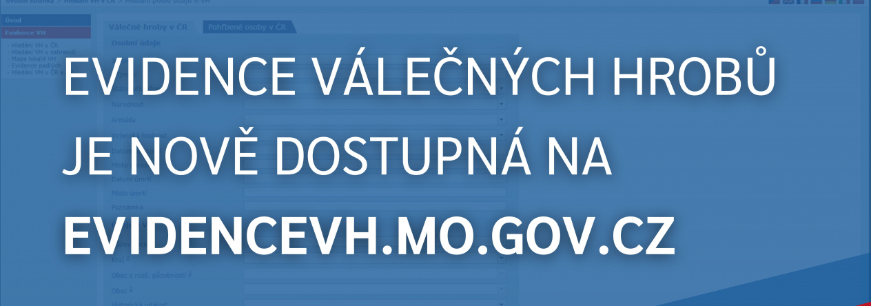 Věnujte prosím pozornost této důležité změně při přístupu k veřejné evidenci válečných hrobů
