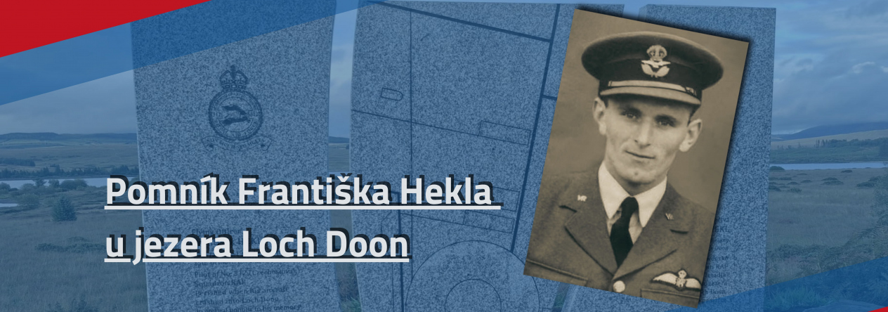 Pomník Františka Hekla u jezera Loch Doon