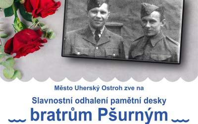 Slavnostní odhalení pamětní desky bratrům Pšurným