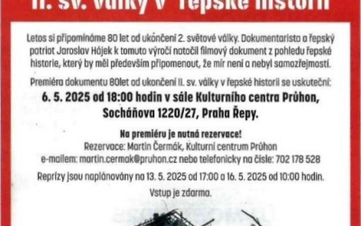 Promítání dokumentu k 80. výročí ukončení II. sv. války v řepské historii