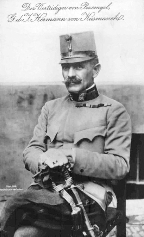 Velitel pevnosti Přemyšl, polní podmaršálek Hermann Kusmanek von Burgneustädten.