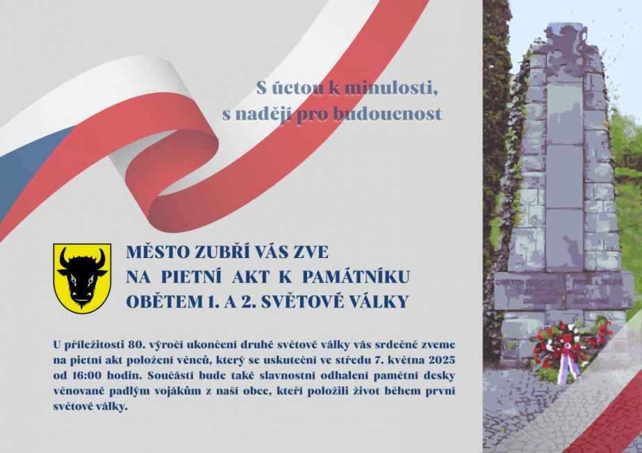 Pietní akt u Památníku obětem 1. a 2. světové války