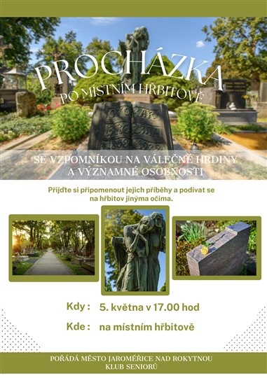 Procházka po místním hřbitově se vzpomínkou na válečné hrdiny a významné osobnosti