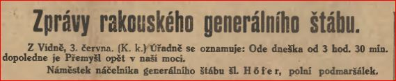 Zprávy rakouského generálního štábu