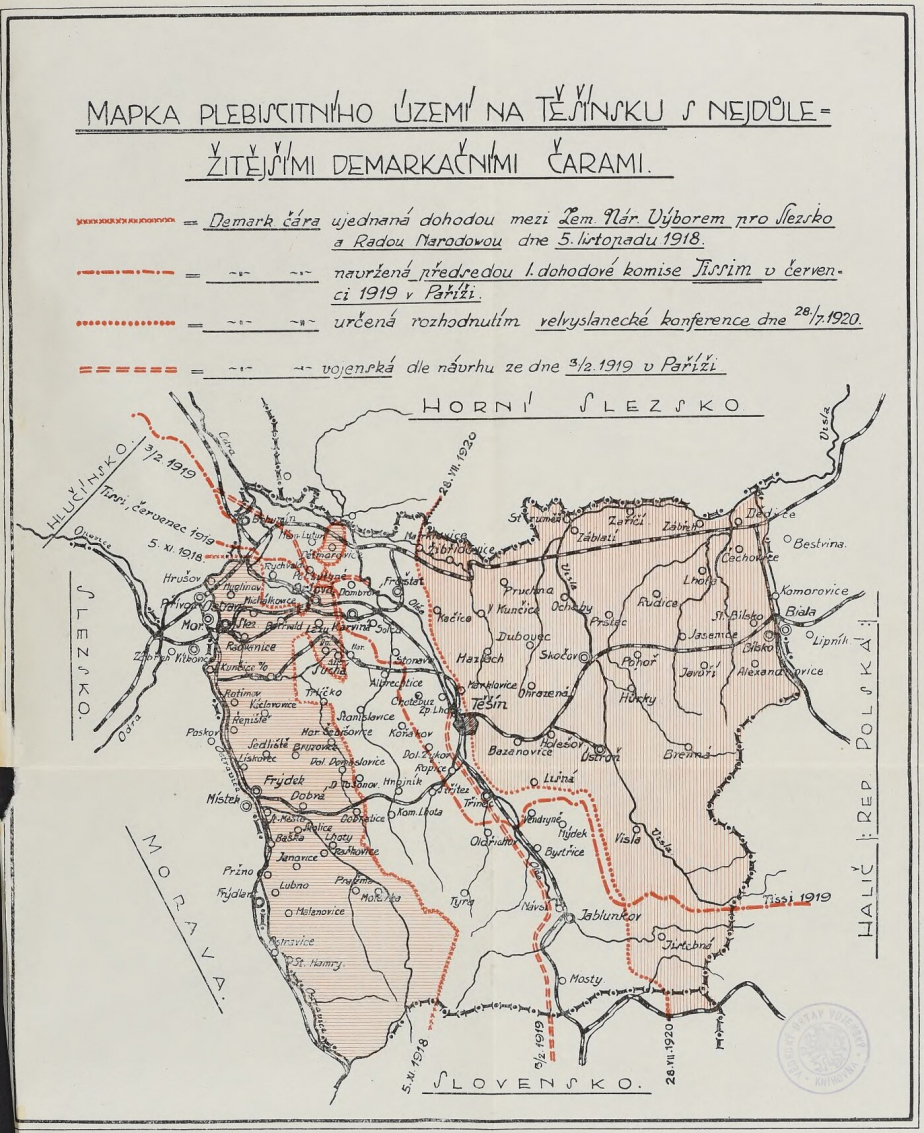 Mapa plebiscitního území.