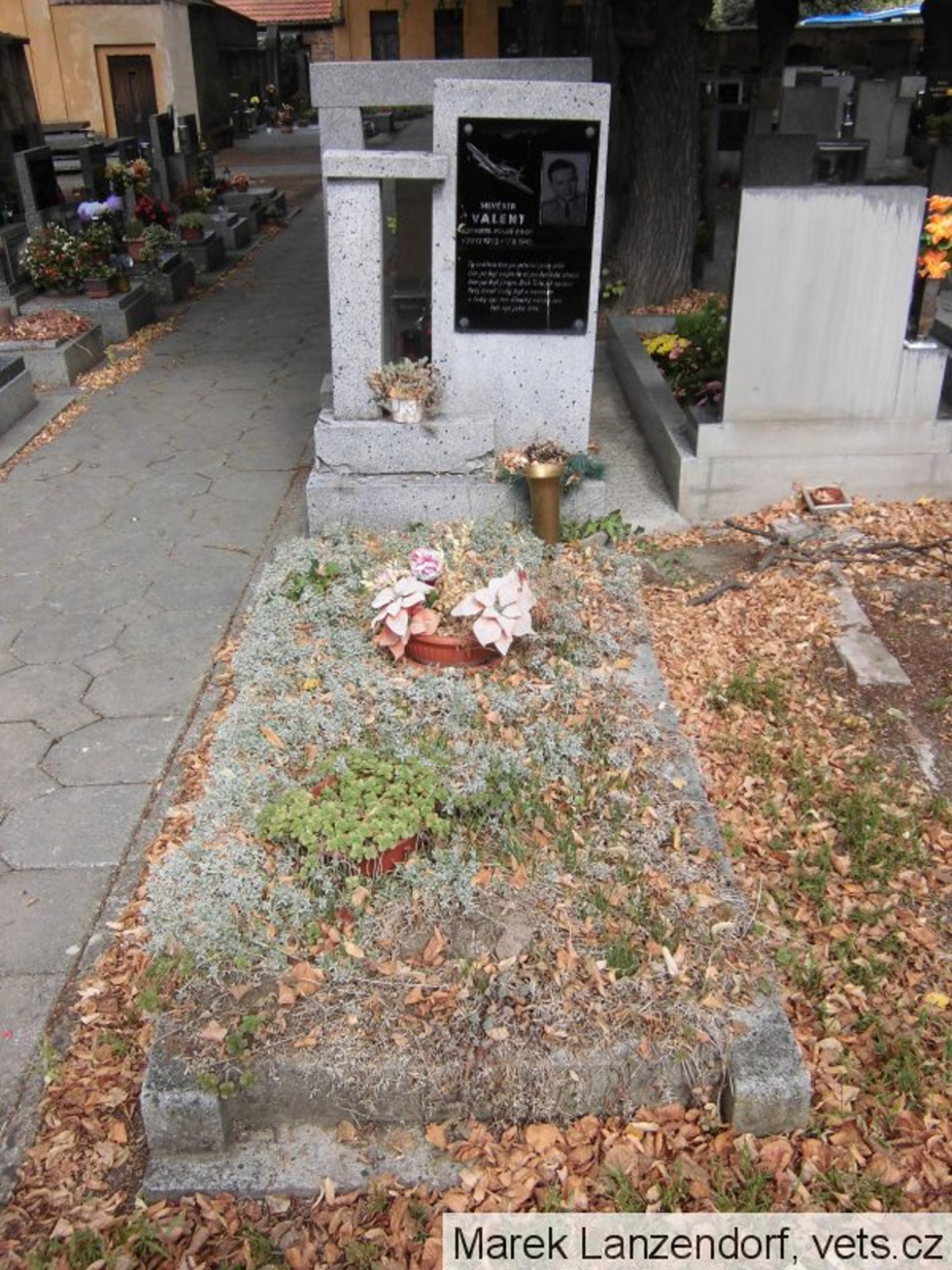 Hrob Silvestra Valenta v pražských Čakovicích.