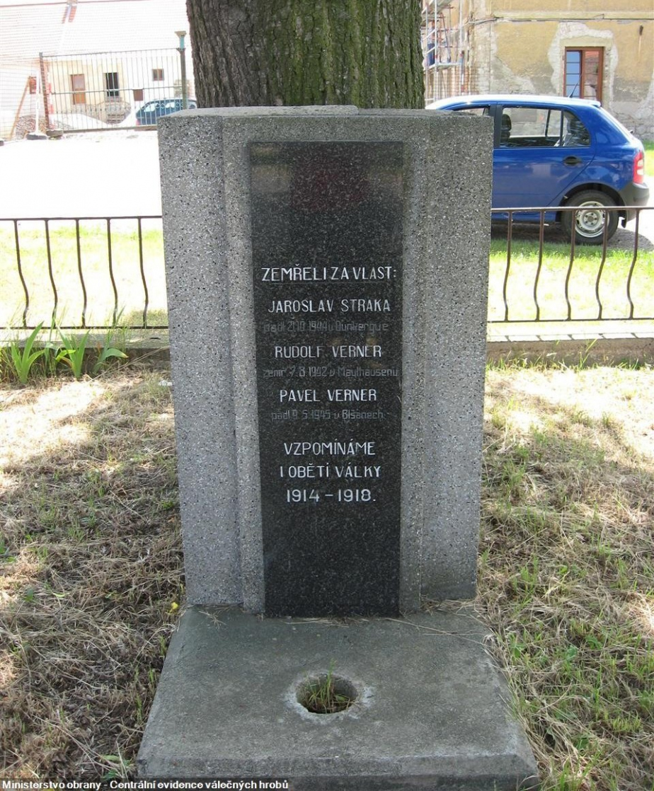 Detail původního pomníku v Blšanech u Loun. 