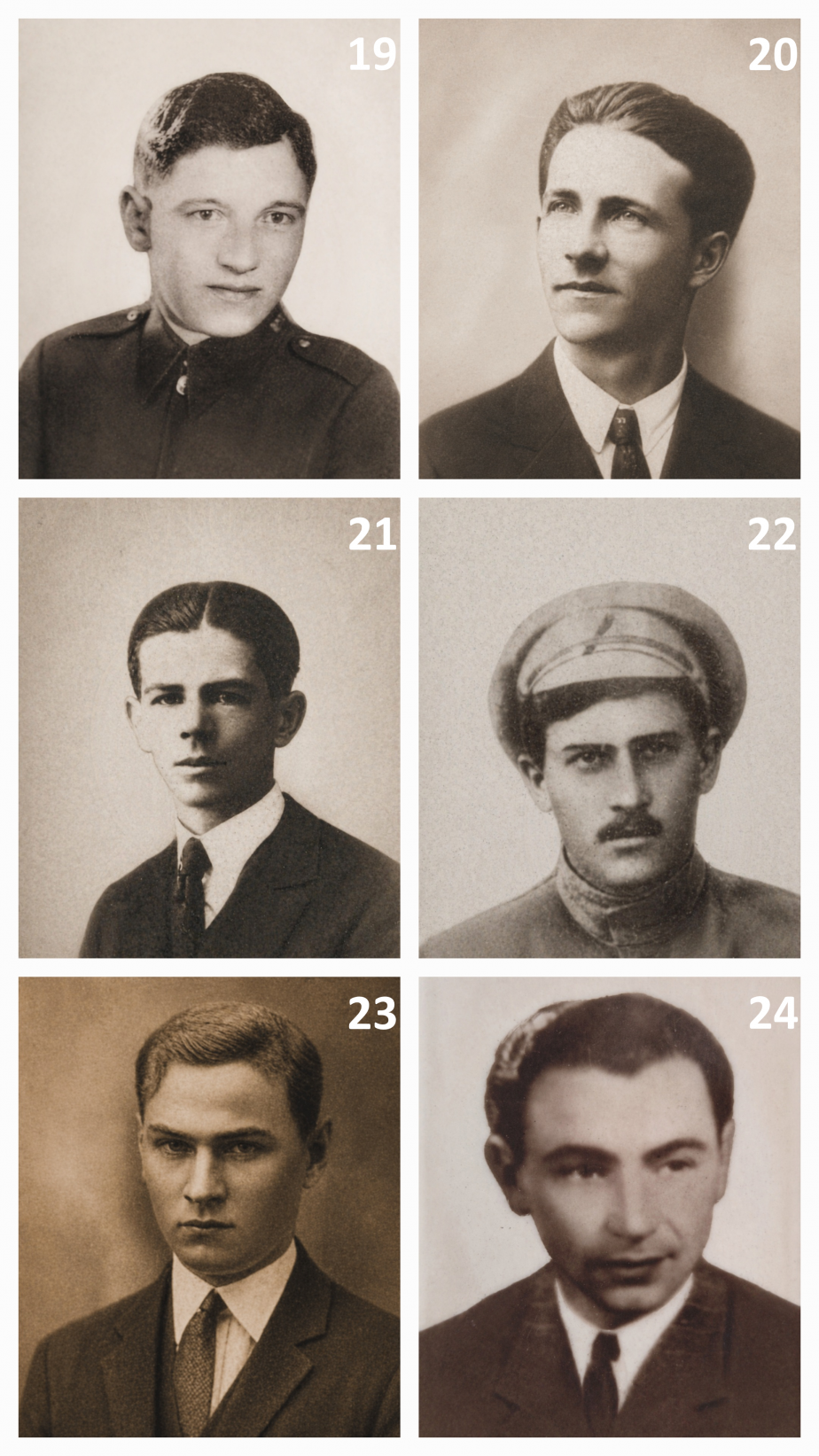 19 - Josef Smejkal, 20 - Antonín Starý, 21 - Jan Starý, 22 - Josef Starý, 23 - František Šumpich, 24 - Karel Šupita