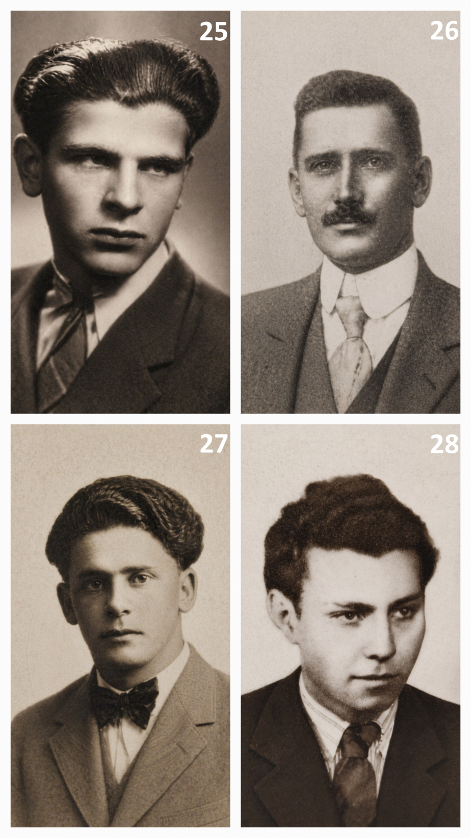 25 - Miloslav Uchytil, 26 - Emil Vepřovský, 27 - Stanislav Zvolánek, 28 - Jaroslav Ždímal