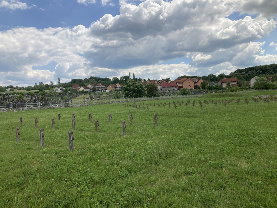 Vojenská část místního hřbitova ve Valjevu, kde byli pohřbíváni vojáci z okolních vojenských nemocnic.