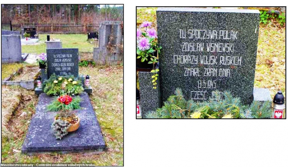 Hrob polského vojáka Zdislawa Wisniewského v Ludvíkovicích.