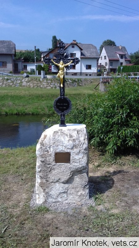 Místo, kde padl 22. června 1866 husar Ferenc Szökőts v Širokém Brodě. 