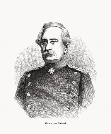 Karl Friedrich von Steinmetz (1796 Eisenach–1877 Bad Landeck), velitel pruského V. armádního sboru v bitvě u Náchoda. Dosáhl hodnosti polního maršála.