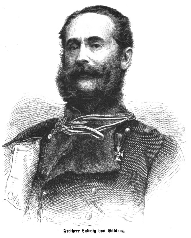Ludwig von Gablenz (1814 Jena–1874 Curych), velitel rakouského X. armádního sboru v bitvě u Trutnova. Dosáhl hodnosti generála jezdectva.