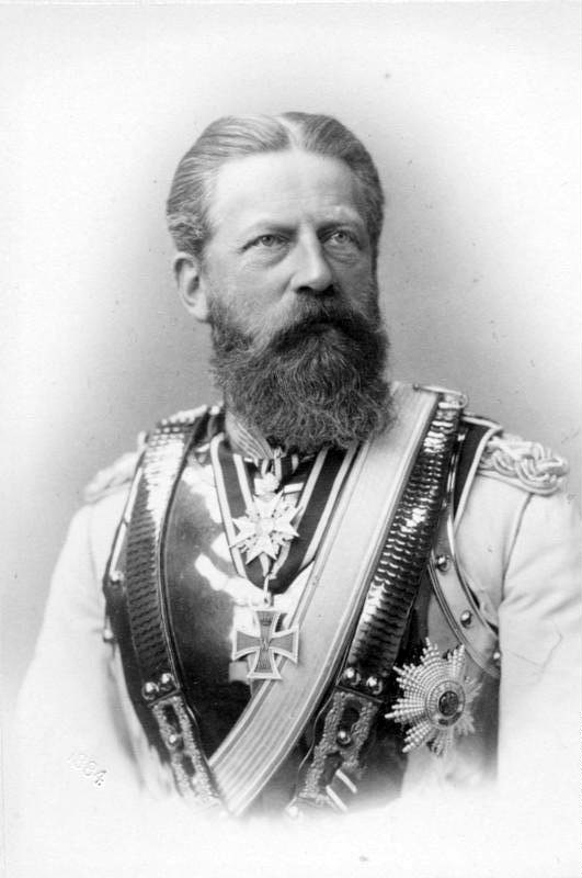 Pruský korunní princ Fridrich Vilém, pozdější německý císař a pruský král Fridrich III. (1831 Postupim–1888 Postupim), velitel pruské II. armády v době prusko-rakouské války.
