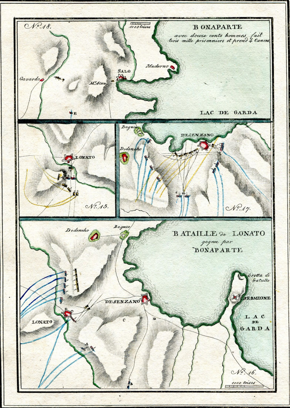 Mapa Napoleonova prvního tažení v Itálii