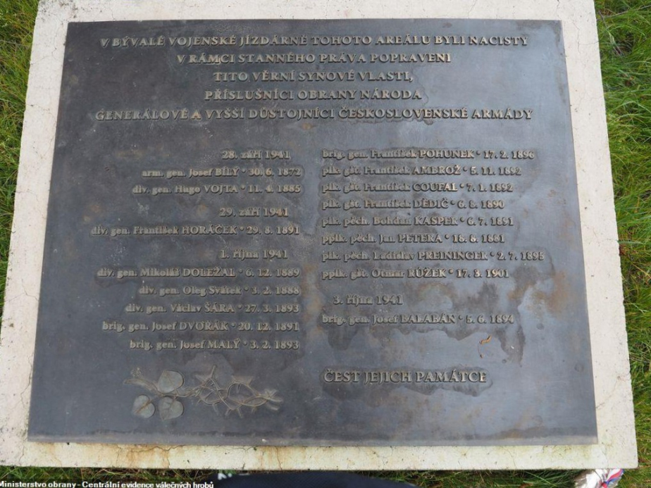 Ve dvoře ruzyňských kasáren je umístěn památník umučených a popravených vlastenců z období 2. světové války. 